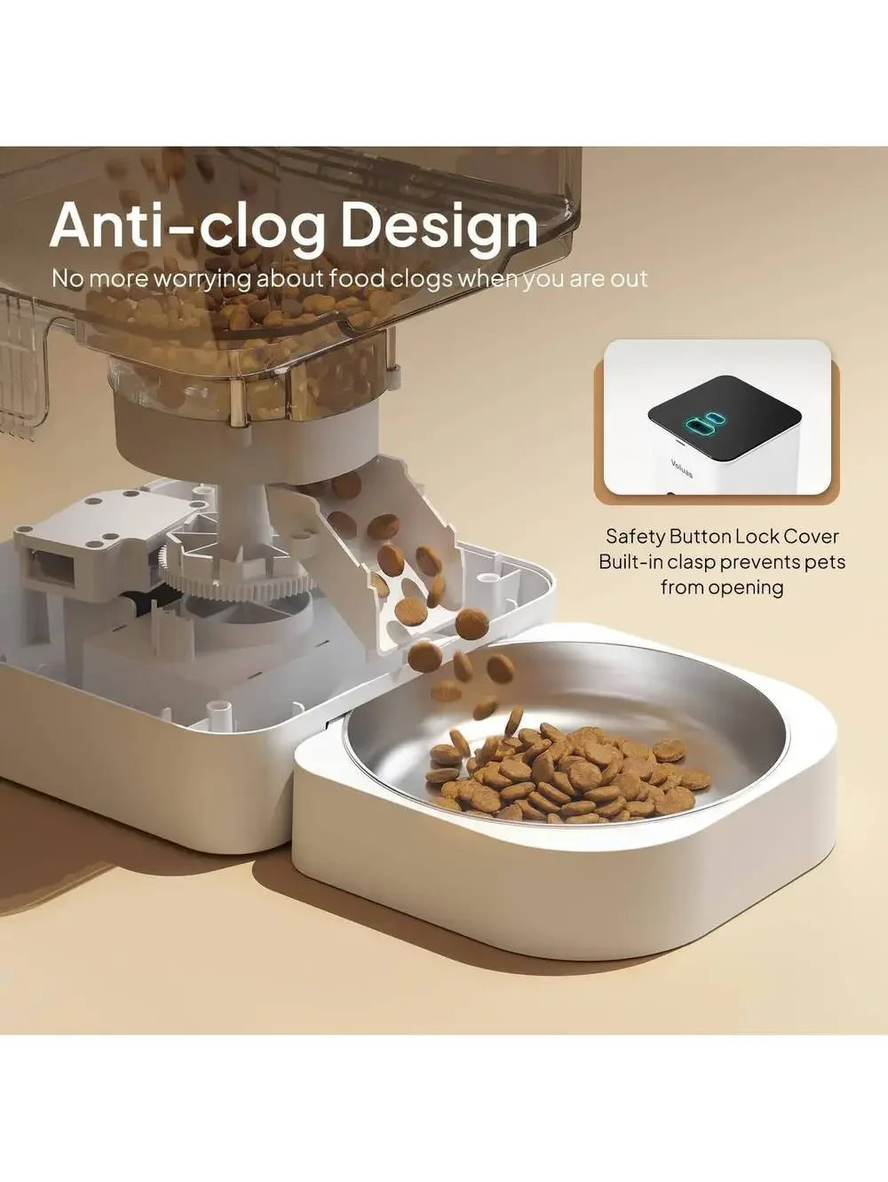 Automatic Cat Feeder 4L Timed Dry Food Dispenser for Cats & Dogs